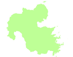  大分県　地図　黄緑　イラスト