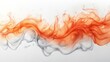 © huhu - Abstract orange and grey smoke wave on white background.
