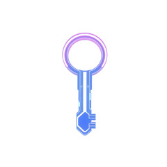 Aufkleber - Glowing Key, Future Access Concept, Technology Unlock, Bright Innovation, Clean Design. A Luminous Futuristic Key Presents Access, Symbolizing Modern Solutions, Isolated Against A Pure White