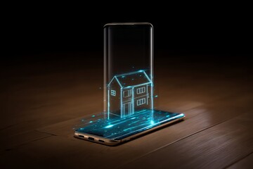 Sticker - a phone is displaying a house on its screen