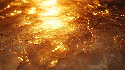 Wall Mural - gold leaf flakes off the surface of a mirror that shows the future