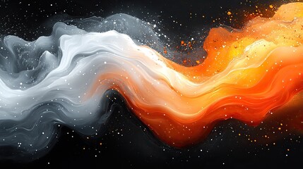 Wall Mural - grainy background gray orange red white black abstract color wave noisy texture banner poster header