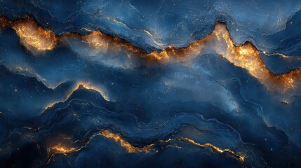 Wall Mural - luxurious dark blue marble texture with golden veins creating an elegant and sophisticated pattern p