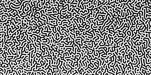 Wall Mural - abstract truing organic wallpaper turing reaction diffusion monochrome seamless pattern with chaotic