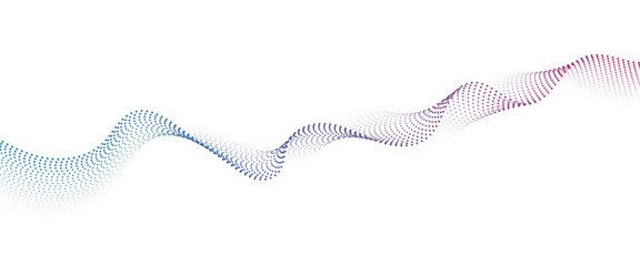 Leinwandbilder - Flowing Dot Wave halftone gradient pattern on transparent background	
