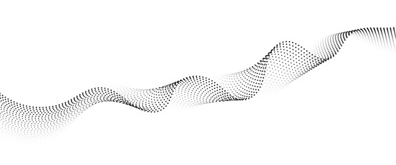 Leinwandbilder - Flowing Dot Wave halftone gradient pattern on transparent background	
