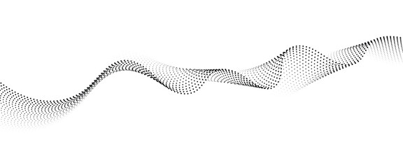 Leinwandbilder - Flowing Dot Wave halftone gradient pattern on transparent background	
