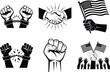 © Silhouetteart - Freedom Day Juneteenth Silhouette Vector Illustration Bundle Design. Celebrate Black Freedom & Heritage, Black History Celebration, African American Culture, Emancipation Day, Liberation Day.