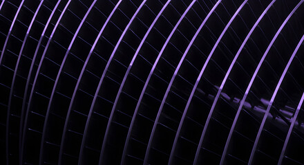 Wall Mural - abstract geometric pattern with curved purple lines on dark background for modern design