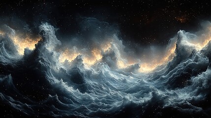 Wall Mural - silvered whispers meander across a landscape of crystallized starlight