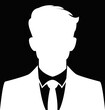 © Mon Amour - Professional businessman profile icon. Portrait front view. Head and shoulders in formal wear with tie and court. Businessman faceless avatar isolated on transparent background. Vector illustration.