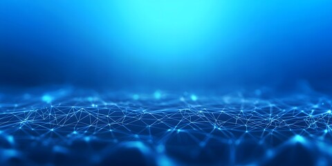 Abstract blue digital network background with copyspace