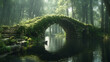 © Your Hand Please - A serene waterway flows beneath an ancient moss-covered stone bridge, symbolizing the passage of time, historical connection, and the enduring bond between nature and human craftsmanship.