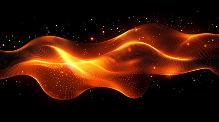 Abstract digital wave of particles flows across a dark background, symbolizing futuristic technology, data movement, AI intelligence, and the interconnected fabric of modern communication systems.

