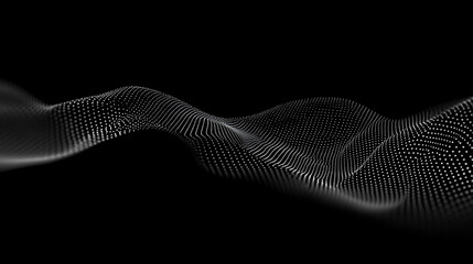 Abstract digital wave of particles flows across a dark background, symbolizing futuristic technology, data movement, AI intelligence, and the interconnected fabric of modern communication systems.

