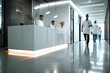 © barmaleeva - Minimalist reception desk with decor in modern medical clinic hallway