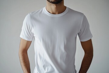 White t shirt mockup on white background