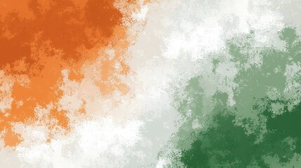 Fototapete -  An image featuring an orange and white background with green and white stripes on both sides
