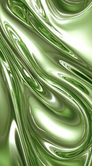 Wall Mural -   A green and white background with wavy lines at top and bottom