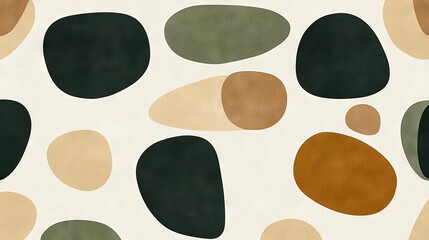  Rocks pattern on white background, multiple shapes & sizes, diverse colors