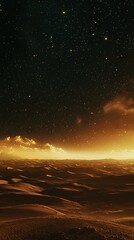 Wall Mural -   An image of the sky viewed from the water's surface, featuring celestial bodies in the background