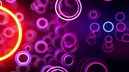 Leinwandbilder - Colorful abstract animation with bright circles and vibrant hues in 4K resolution featuring energetic light movement