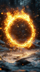 Wall Mural - glowing round illuminated lines with motion blur represent futuristic speed connectivity and infinit