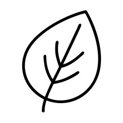 leaf vector illustration, simple leaf outline drawing for nature and botanical designs and art proje