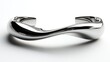 © Firadoaw - Sleek silver cuff bracelet with smooth surface and polished shine, isolated on white background