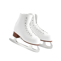 Aufkleber - Ice Skates Ready For The Rink. Crisp 3d Render Of Winter Sport Equipment. Blades Gleaming On A White Background, A Perfect Image For Winter Activities And Athletic Pursuits. Sharpness And Precision