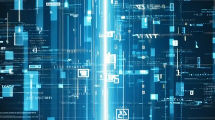 Abstract Digital Stream: Blue Data Flow Visualization
