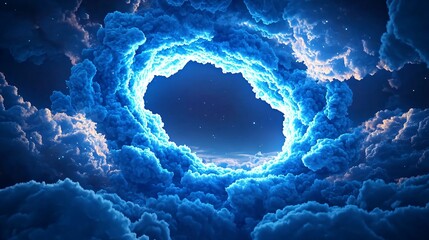 Wall Mural - A cosmic waterfall nebula with streams of ionized gas flowing through space, creating the illusion of liquid light