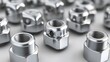 © LM - Metal Nuts with Precision, Industrial, and Closeup.