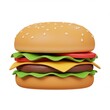 © Sarwar - Burger illustration food cheeseburger fastfood tasty isolated on white background