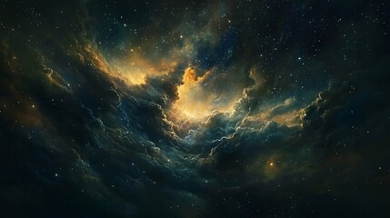 Wall Mural - cosmic nebula and stellar field illustration perfect for internal communications graphics