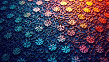 Geometric lace overlay, repeating motif, sharp lines, contemporary, abstract