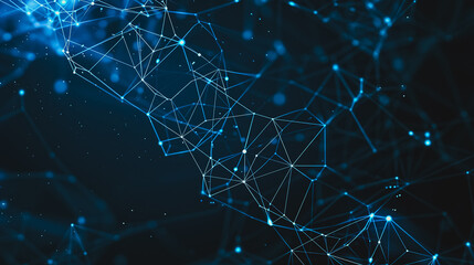 Wall Mural - digital network abstraction: a vibrant depiction of interconnected nodes and lines, evoking the intr