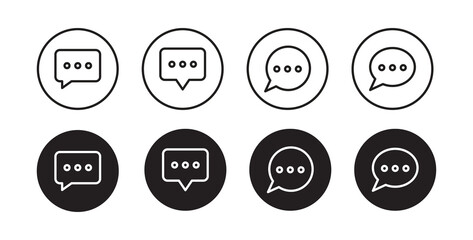 chat bubble icon set. chat, message, message, sms, chat, chatting, talk line icon vector illustratio