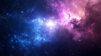Wall Mural - Beautiful space nebula with pink and blue colors