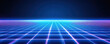 © BOW_NAPASORN - A blue and purple background with a grid of squares. The squares are lit up with neon colors