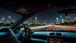 © Adrian - Night Drive Through a Cityscape: Urban Expressway from Inside a Car