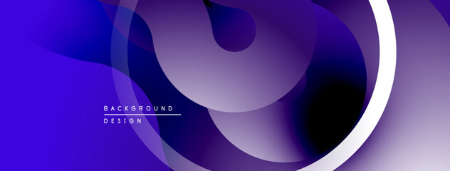 Leinwandbilder - Abstract fluid shapes, purple hues, modern design. Gradient background creates dynamic visual effect. Minimalist composition.