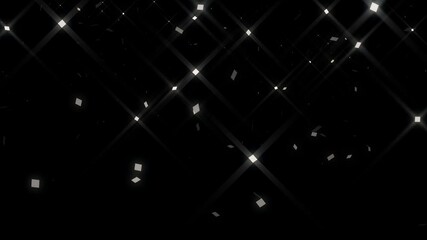 Wall Mural - abstract animation particles celebration party with falling silver paper confetti elements decoratio
