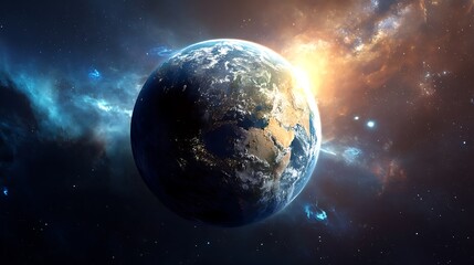 Wall Mural - Stunning high-resolution view of planet Earth from outer space