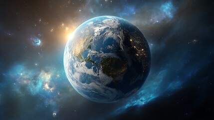 Wall Mural - Stunning high-resolution view of planet Earth from outer space