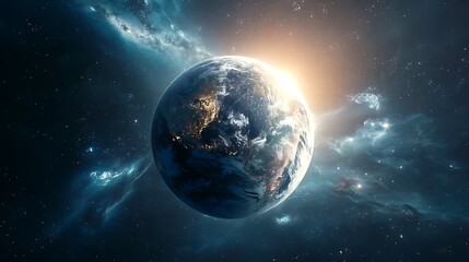 Wall Mural - Stunning high-resolution view of planet Earth from outer space