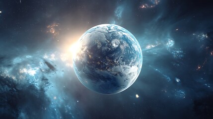 Wall Mural - Stunning high-resolution view of planet Earth from outer space