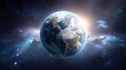 Wall Mural - Stunning high-resolution view of planet Earth from outer space