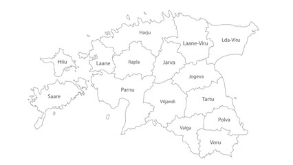  Simple Outline Map Of Estonia Vector Illustration