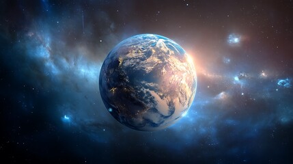 Wall Mural - Stunning high-resolution view of planet Earth from outer space